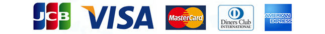 JCB、VISA、MasterCard、DinersClub、AMERICAN EXPRESS